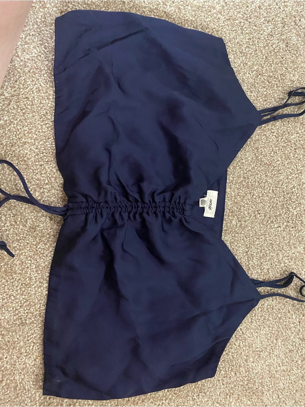 aerie Deep Navy Ruched Satin Cami